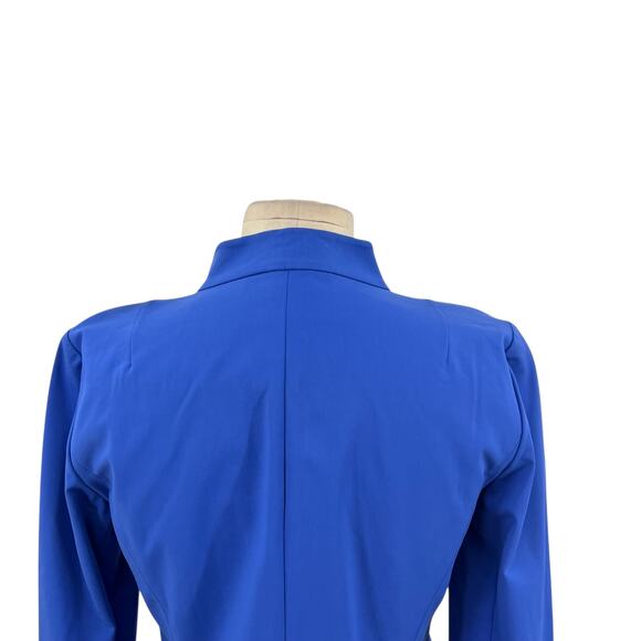 Lafayette 148 New York‎ Blazer Jacket Zip Front Cotton Blend Blue Size 2 - Picture 7 of 11